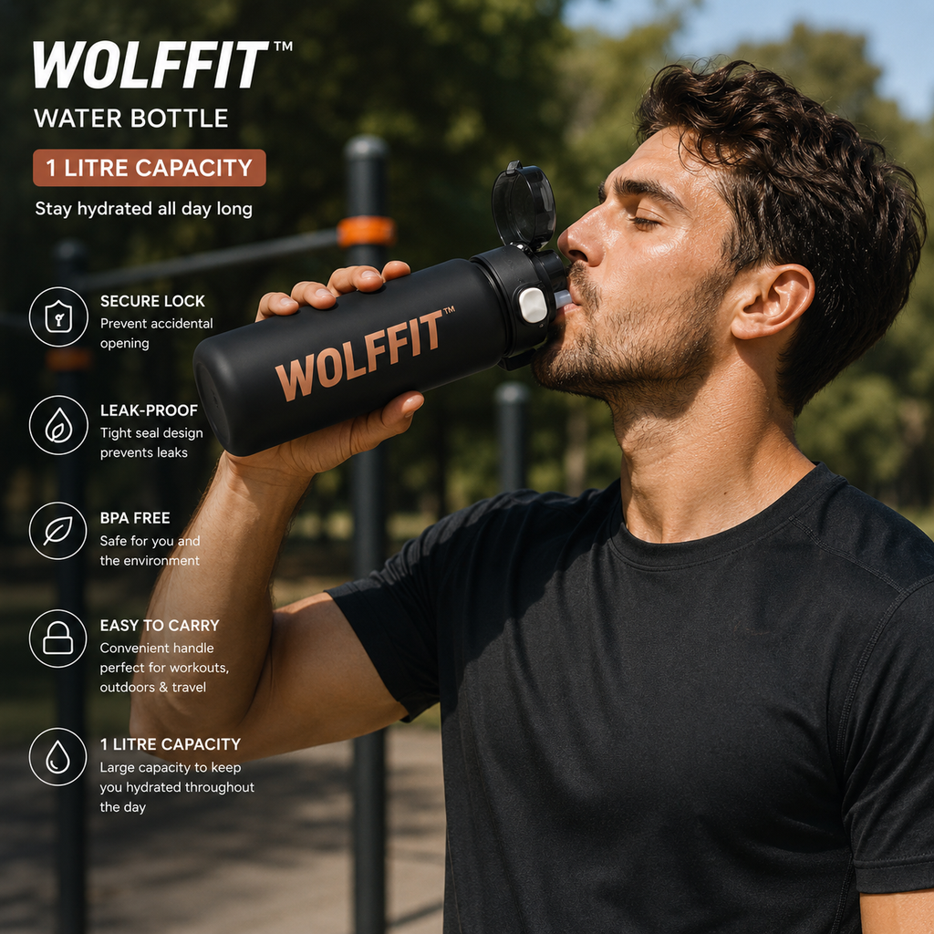 WOLFFIT 1 Litre Water Bottle – BPA Free