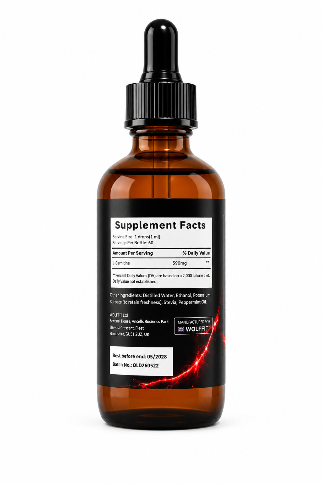 WOLFFIT L-Carnitine Liquid Drops 60ml | Fitness & Metabolism Support