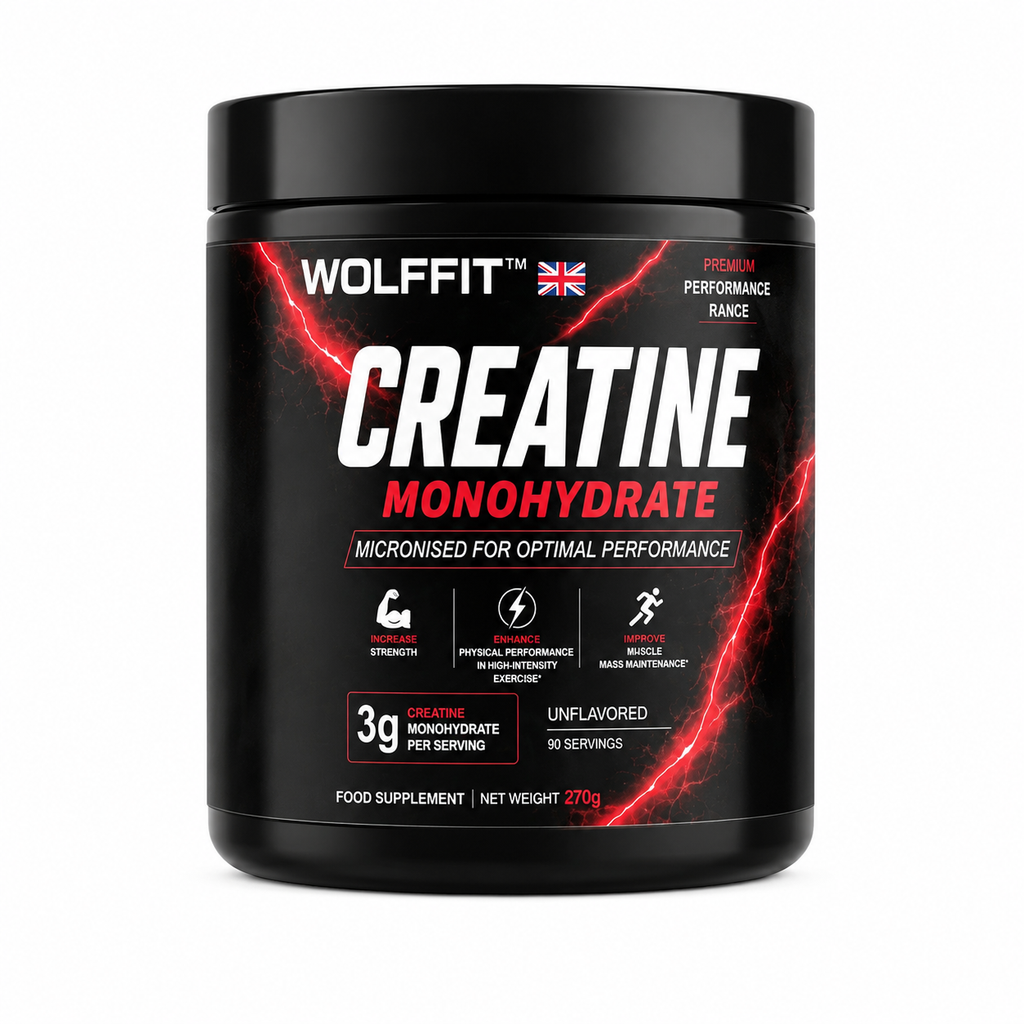 WOLFFIT Creatine Monohydrate Powder 270g – Unflavoured | 90 Servings