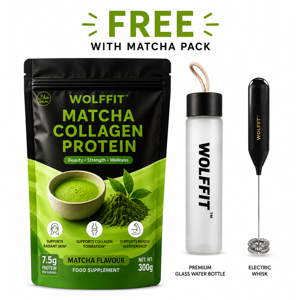 WOLFFIT® Matcha Collagen Protein | 300g | Beauty • Strength • Wellness
