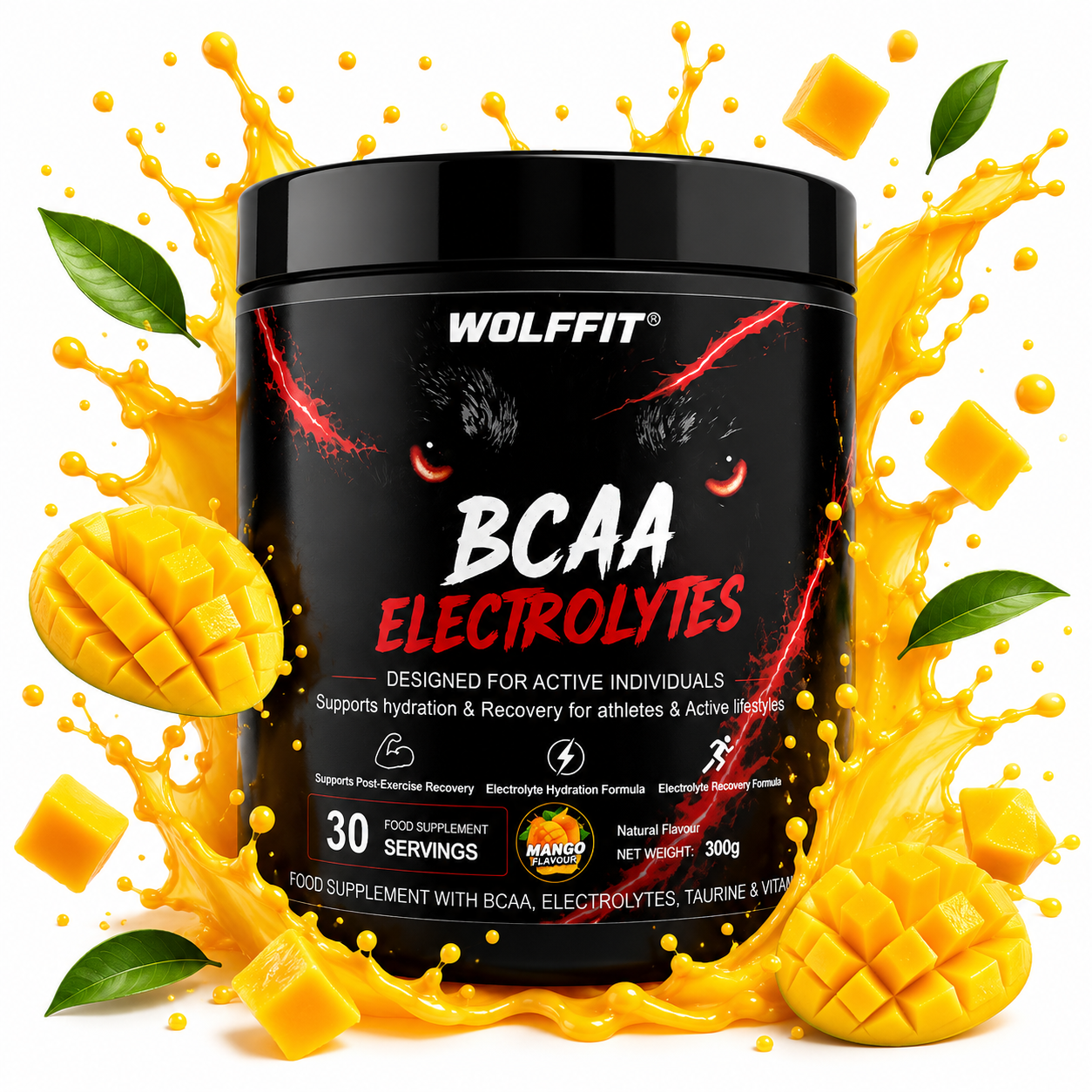 WOLFFIT®️ BCAA Electrolytes Powder 300gm